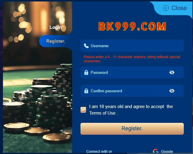 BK999 Game Registration and Login – Sign Up or Log In to Play and Earn Real Cash