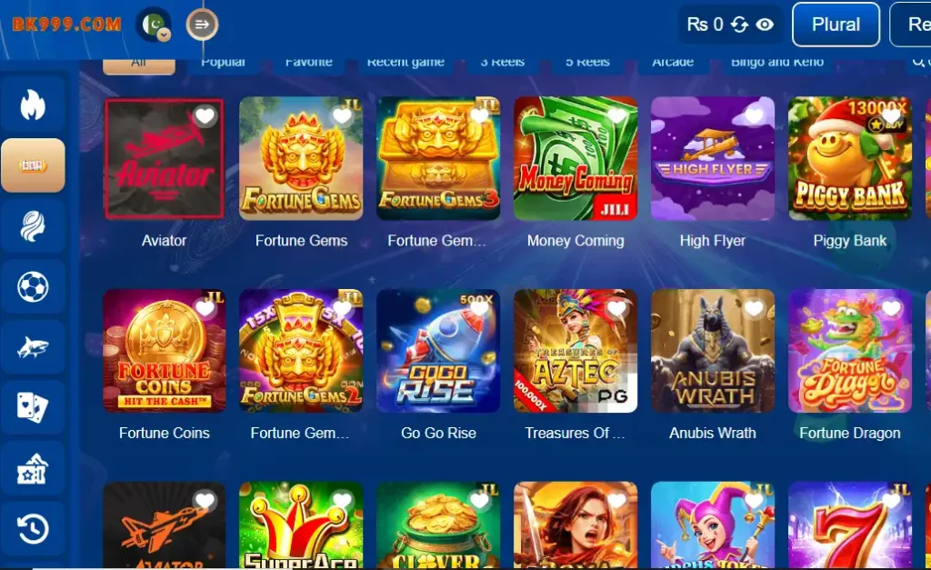 BK999 Game List – Aviator, Fortune Money, High Flyer, and Other Popular Mobile Games Pakistan