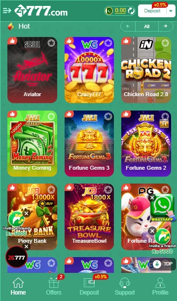 ZT777 Popular Games Lobby Pakistan – Aviator, Chicken Road, Money Coming, Fortune, Piggy Bank