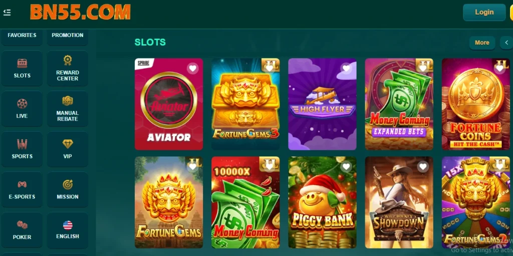 BN55 Game Slots Screenshot – Play Online Slot Games in Pakistan
