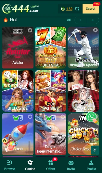 C444 Game Lobby – Aviator, Poker, Money Coming, Fortune & Gems Mini-Games