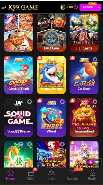 K99 Game slots and popular games - PG Slots, LG, Jili, Teen Patti, Andar Bahar in Pakistan
