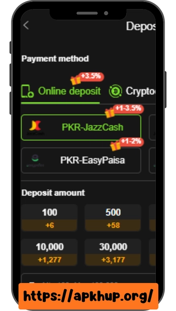X44 Game deposit and withdraw options using EasyPaisa and JazzCash on APKHUP.org