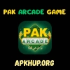 Pak Arcade Game logo with green gaming icon and APKHub.org branding