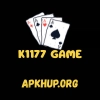 K1177 Game logo with playing cards on APKHUP.org best online card game and gaming platform