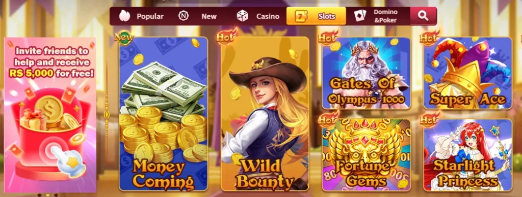 PAK75 Game slot games image showing colorful casino slots on Android app –